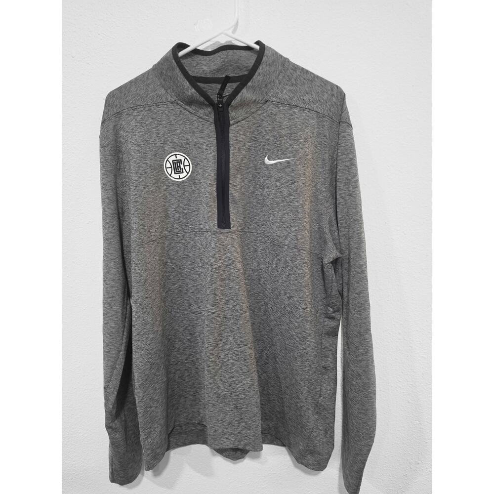 Nike LA Clippers Dri-FIT Victory Half-Zip Pullover Grey Men’s Size L DH1261-010 - Picture 3 of 12